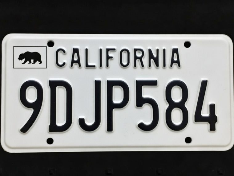 California license plate 9DJP584